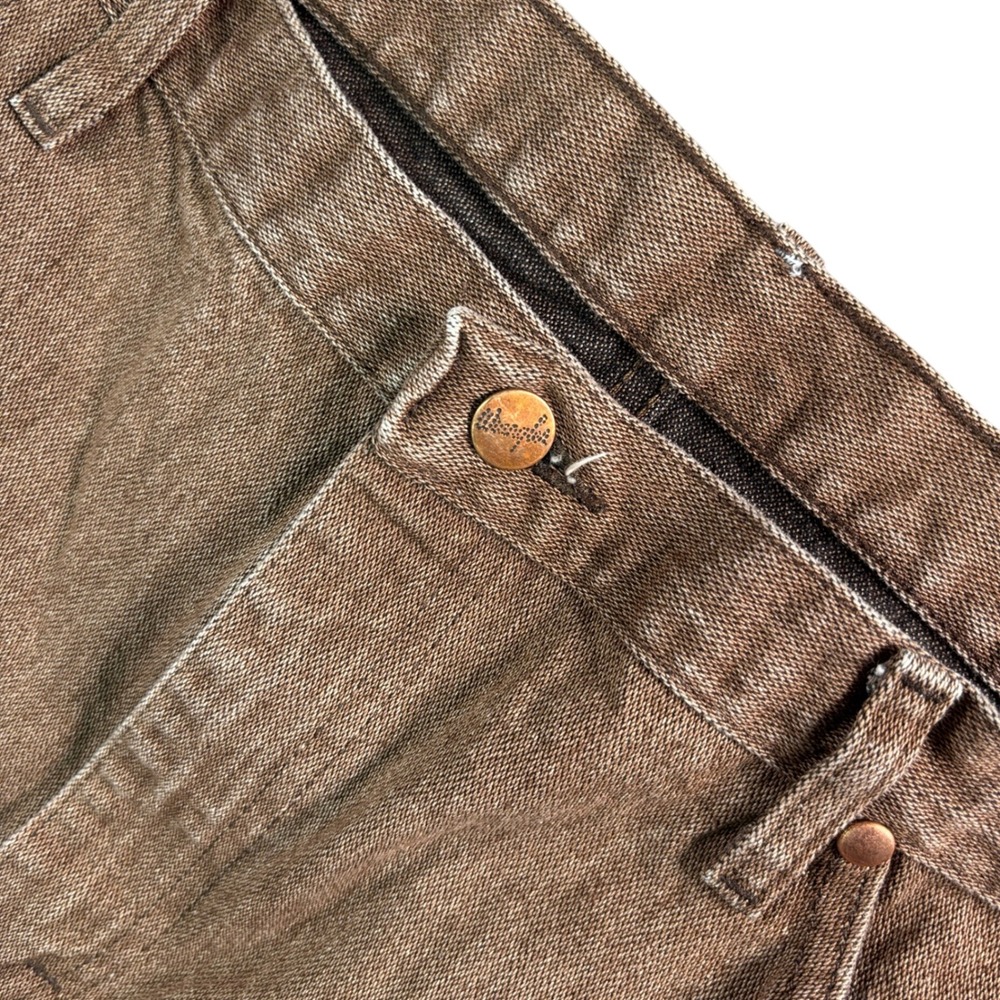 Wrangler Cowboy Cut Jeans 37x29.5 Brown Y2K Western Rodeo Distressed - Picture 5 of 11